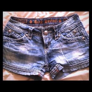 Rock revival jean shorts